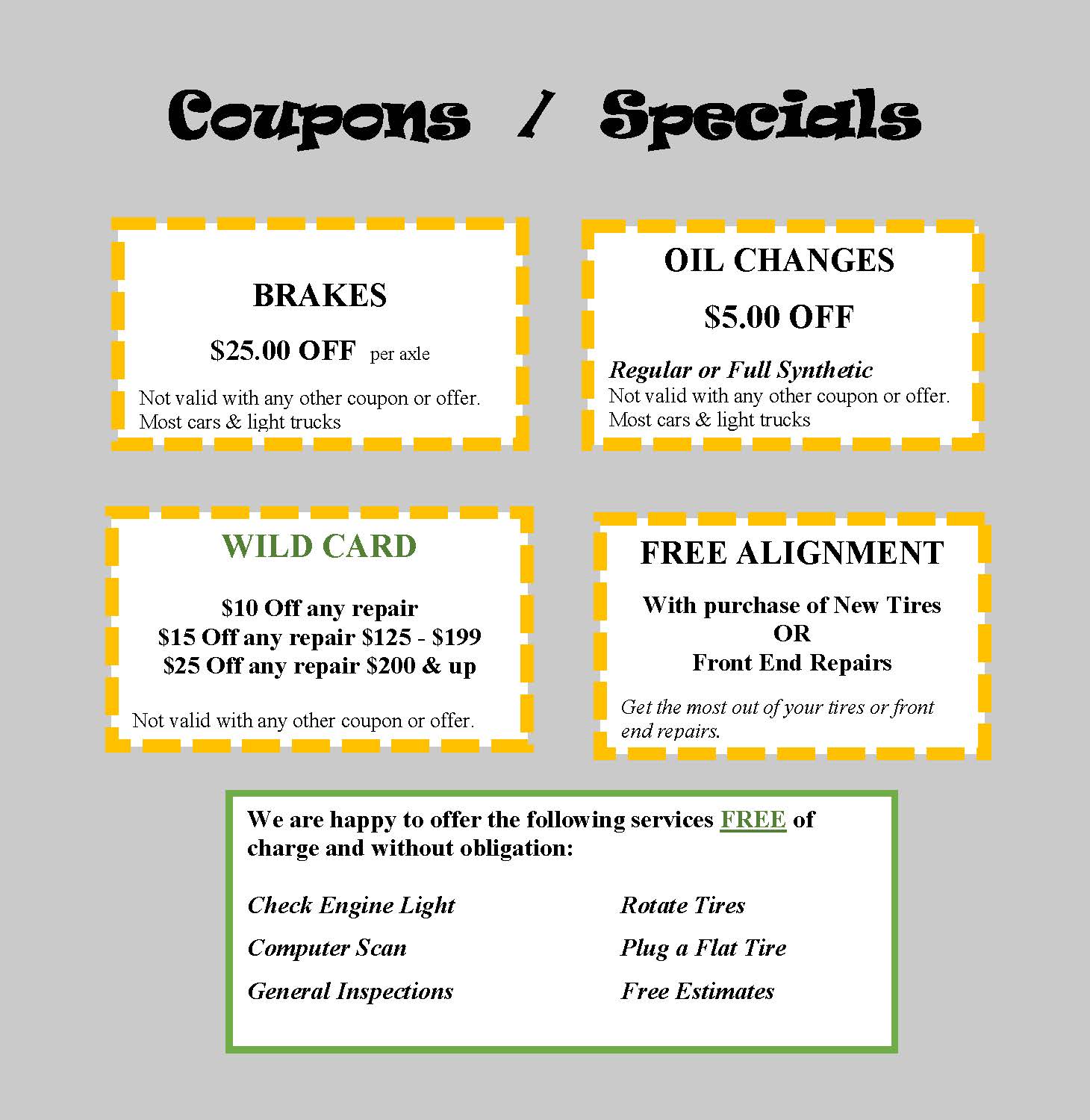 Coupons for Web 5